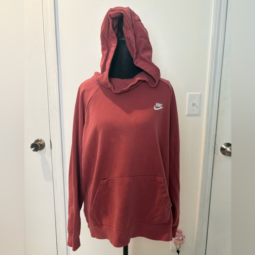 Nike Women’s Deep Rust Pullover Hoodie w/ Funnel Neck #116